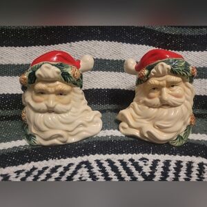 Vintage Christmas Santa Salt & Pepper Shakers Ceramic Old St. Nick Holiday